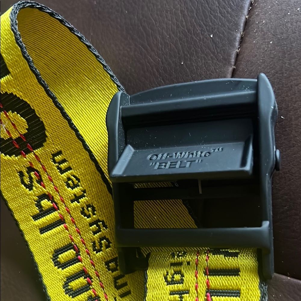 Off-White Yellow and Black Graphic Belt